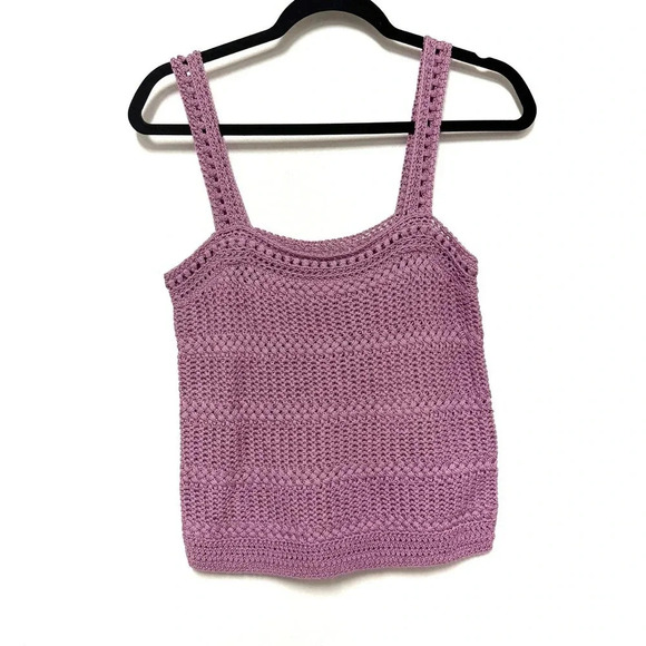 NWT $245 Vince Cotton Crochet Knit Sleeveless Camisole Tank - Summer Top - Picture 2 of 8